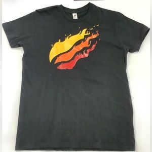 Flames Preston Kids Size T- shirts, Blk